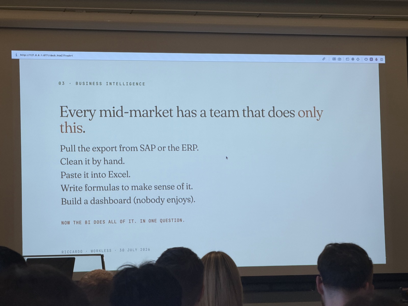 "Every mid-market has a team that does only this" - manual ERP-to-Excel pain