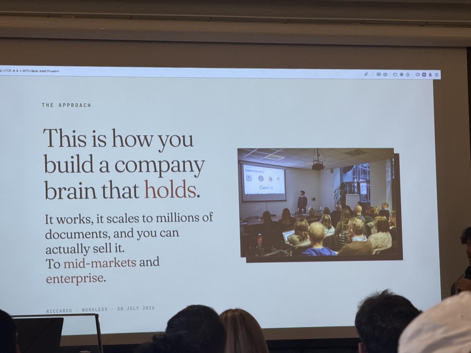 "This is how you build a company brain that holds" - millions of documents, sellable to mid-market